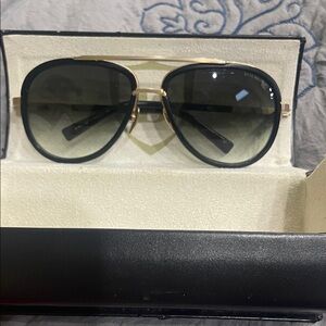 Dita Gold and Black Aviator Sunglasses